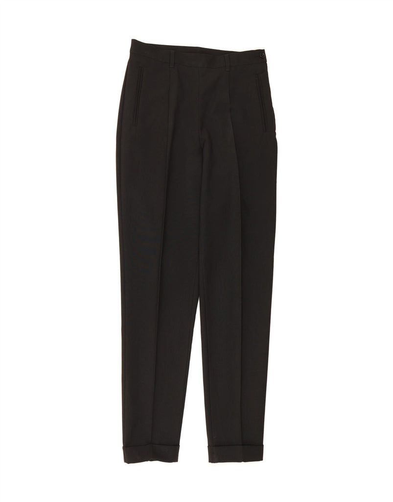 BENETTON Womens Tapered Suit Trousers IT 42 Medium W28 L29 Black Polyester Vintage Benetton and Second-Hand Benetton from Messina Hembry 