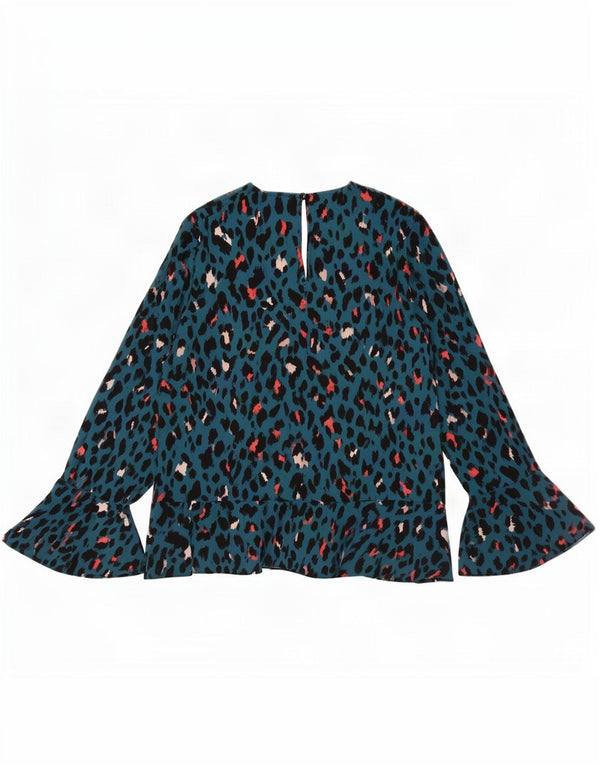 Coast Womens Long Sleeve Blouse Top UK 14 Large Blue Flecked Polyester