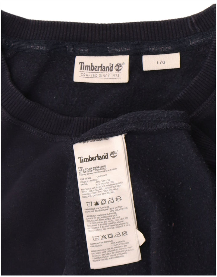 Timberland Mens Sweatshirt Jumper Large Navy Blue Cotton