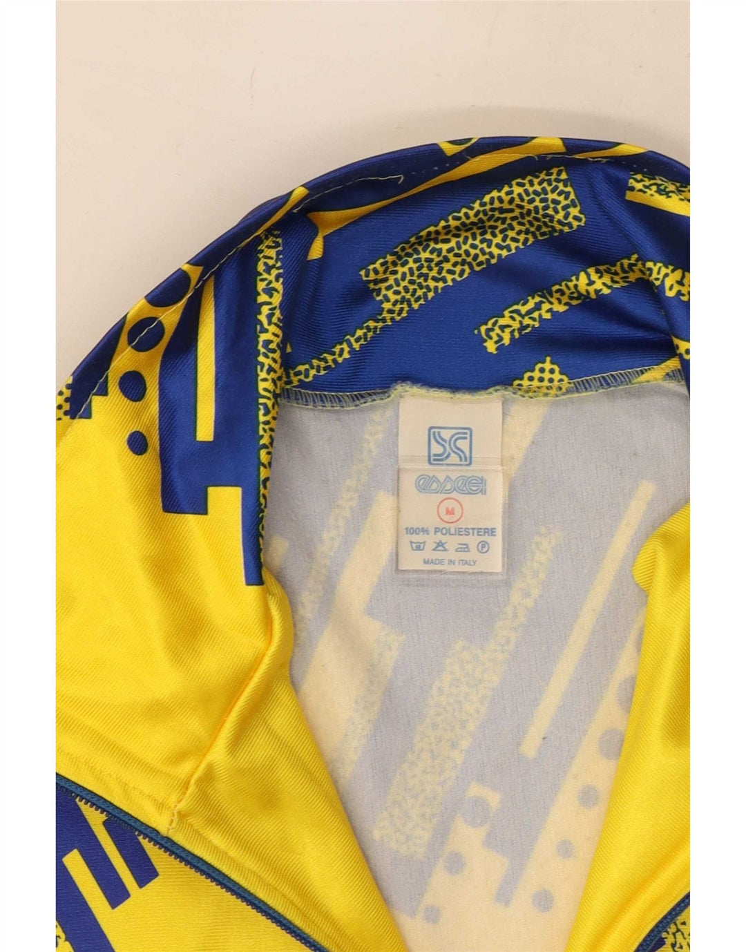 Essegi Mens Graphic Tracksuit Top Jacket Medium Yellow Geometric Polyester