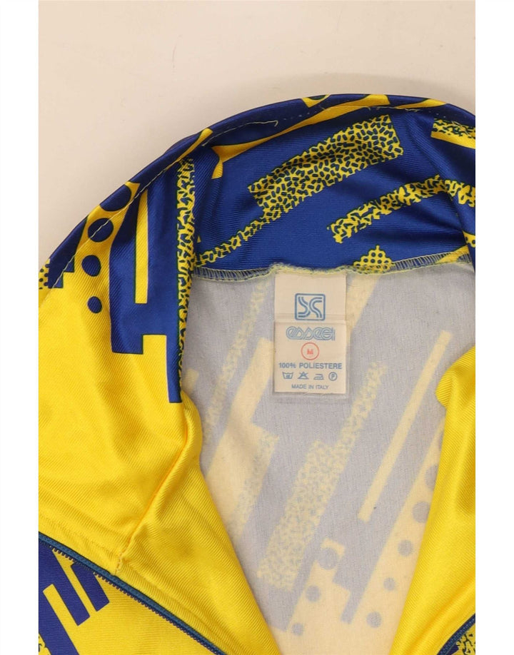 Essegi Mens Graphic Tracksuit Top Jacket Medium Yellow Geometric Polyester
