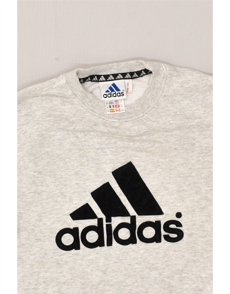 ADIDAS Boys Graphic Sweatshirt Jumper  11-12 Years Grey Cotton | Vintage Adidas | Thrift | Second-Hand Adidas | Used Clothing | Messina Hembry 