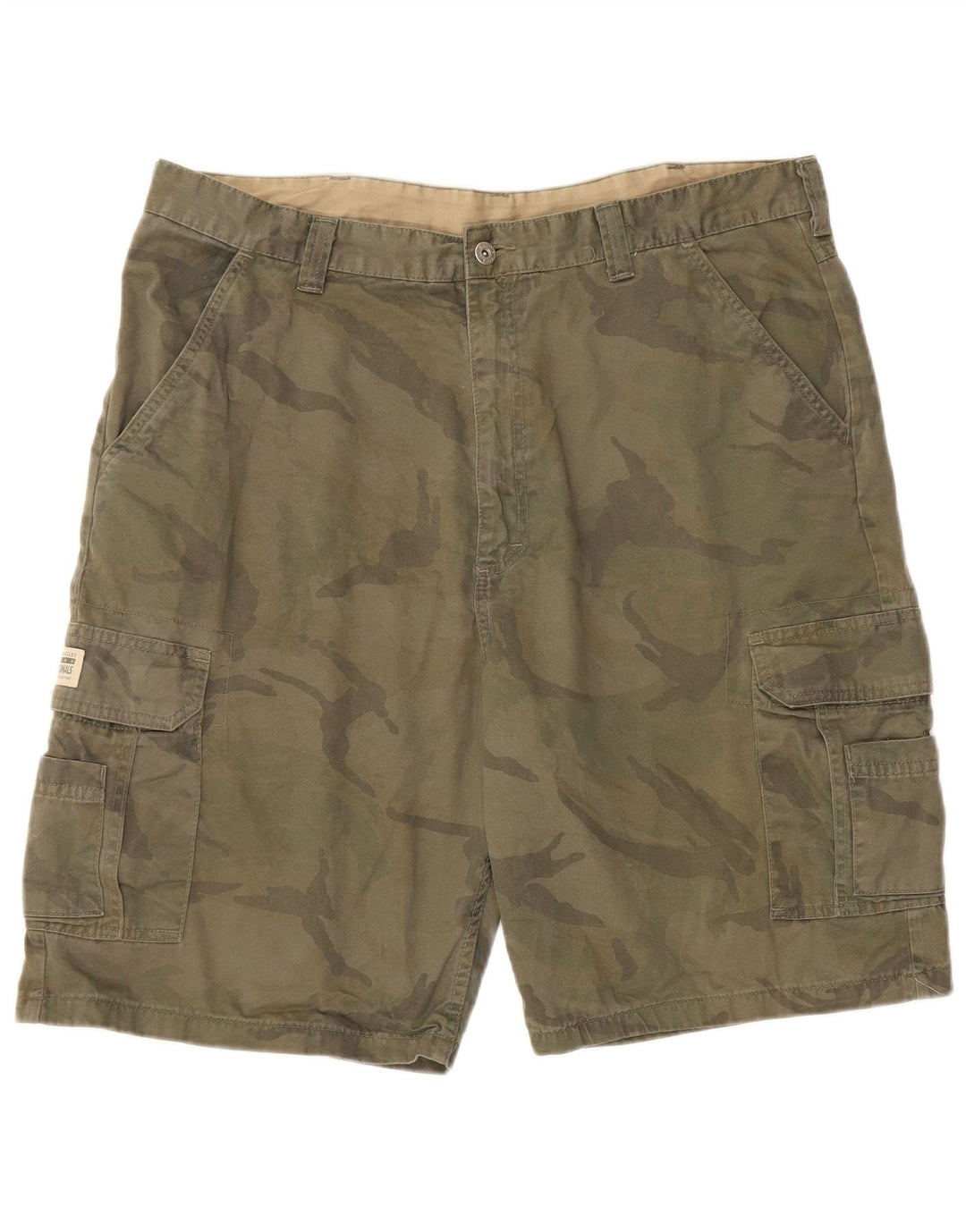 Wrangler Mens Cargo Shorts W38 XL Khaki Camouflage Cotton