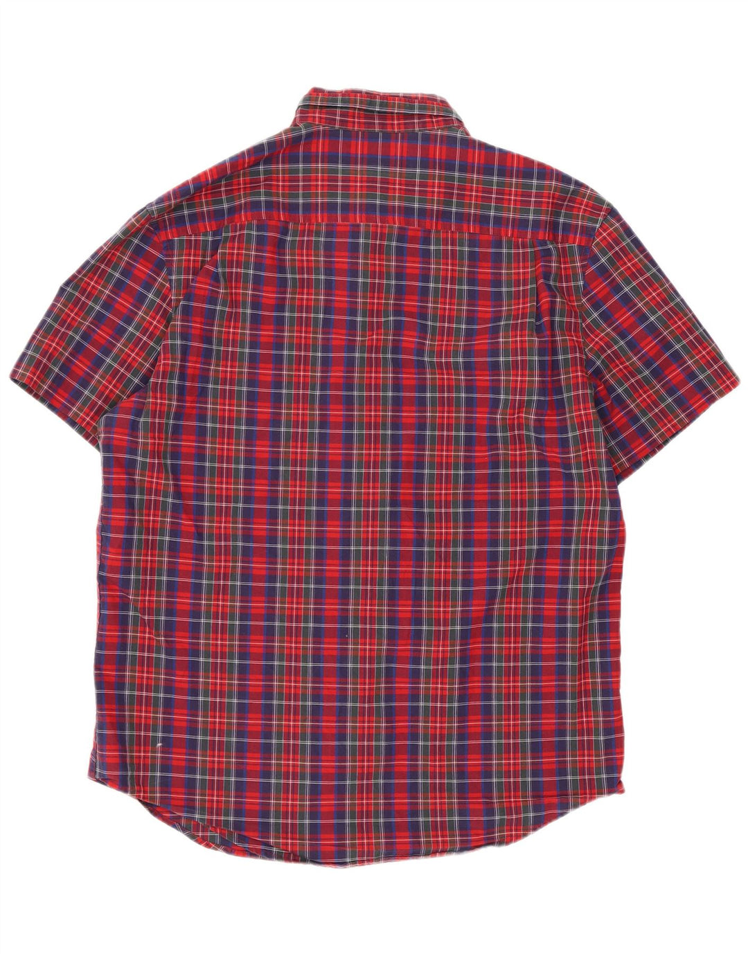 Penguin Mens Short Sleeve Shirt Medium Red Check Cotton