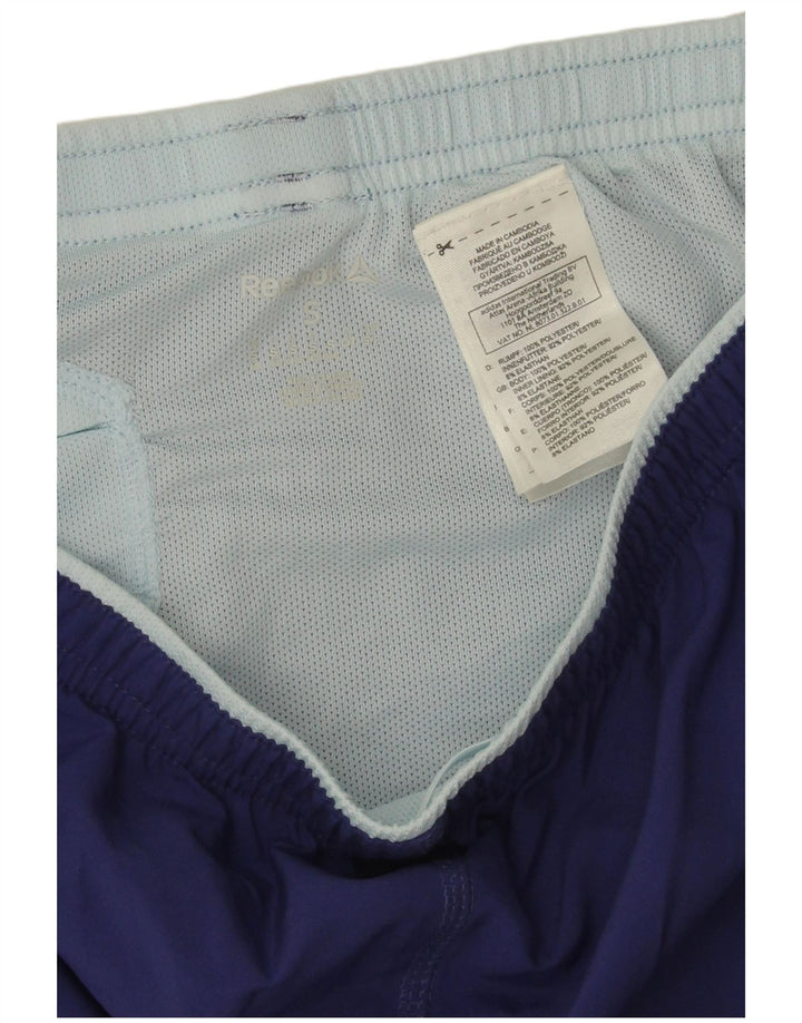Reebok Womens Graphic Sport Shorts UK 10 Small Navy Blue Polyester