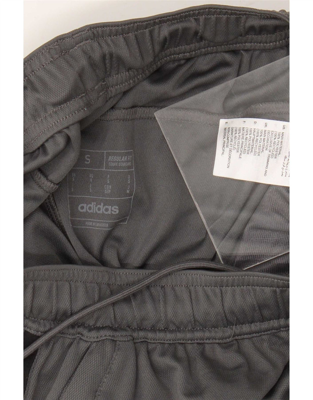 Adidas Mens Regular Fit Sport Shorts Small Grey Polyester