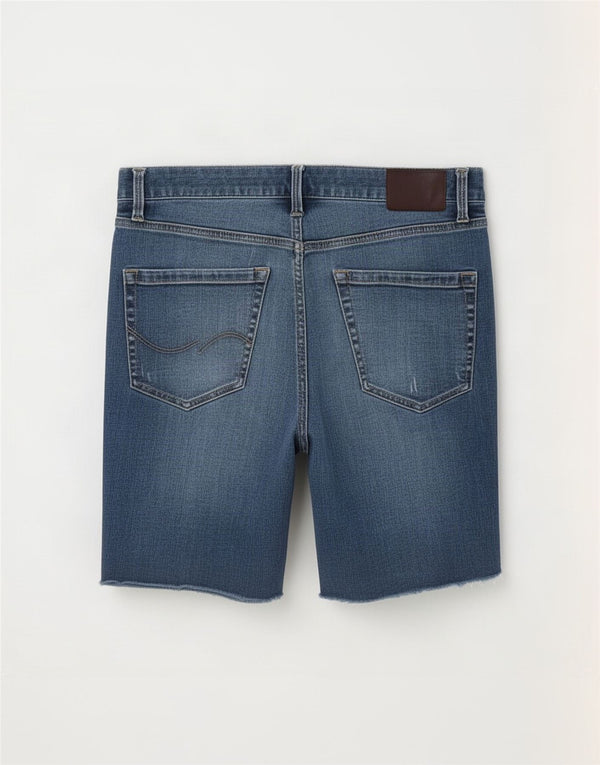 Jack & Jones Mens Distressed Slim Fit Denim Shorts Large W34 Blue Cotton