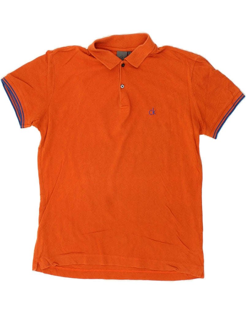 CALVIN KLEIN Mens Polo Shirt Medium Orange | Vintage Calvin Klein | Thrift | Second-Hand Calvin Klein | Used Clothing | Messina Hembry 