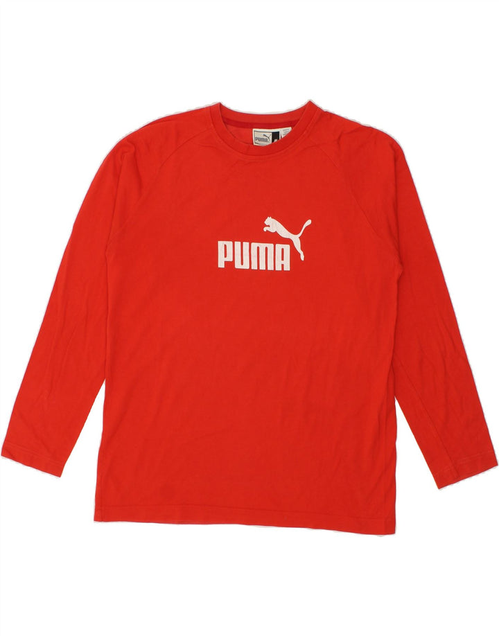 PUMA Mens Graphic Top Long Sleeve Medium Red Vintage Puma and Second-Hand Puma from Messina Hembry 