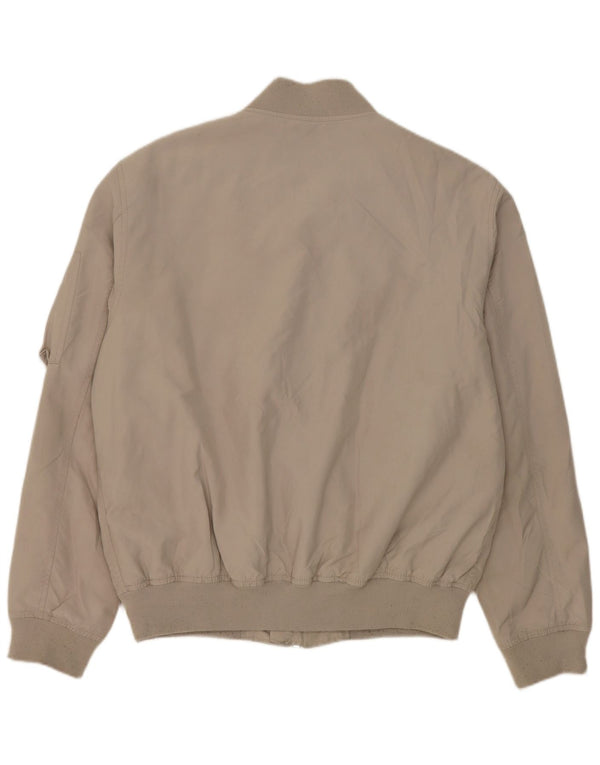 Zara Mens Bomber Jacket UK 42 XL Grey Polyester
