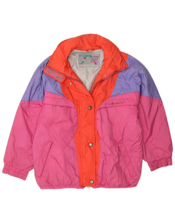 Colmar Womens Entrant Oversized Ski Jacket EU 42 XL Pink Colourblock 90s