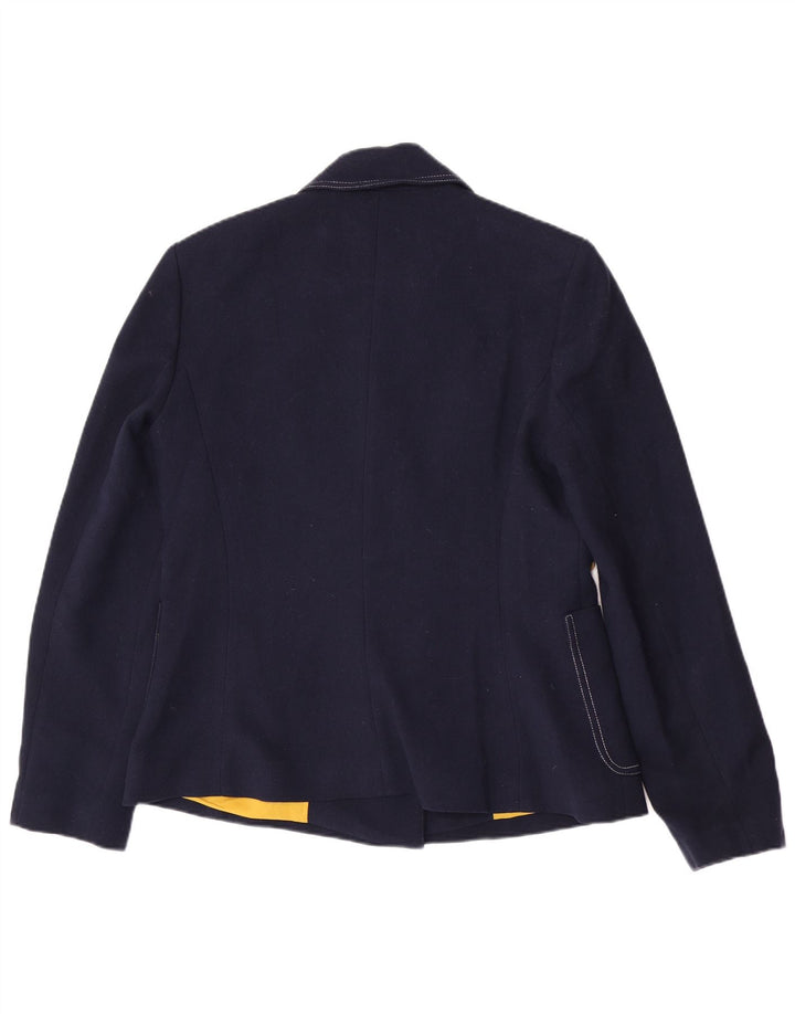 Sisley Womens Double Breasted Blazer Jacket IT 46 Large Navy Blue