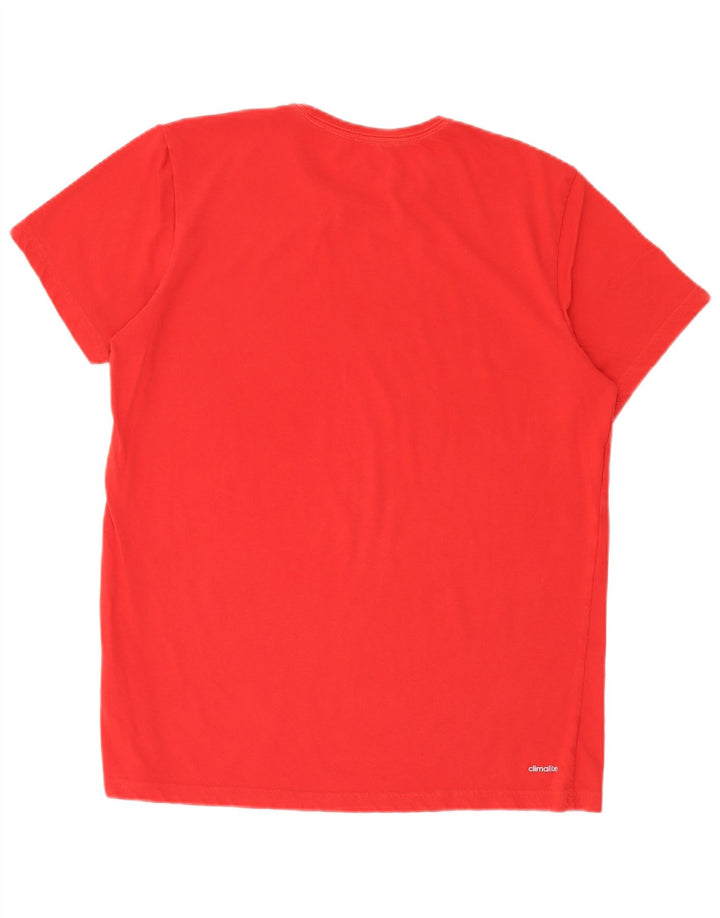 ADIDAS Mens Climalite Graphic T-Shirt Top Large Red Cotton