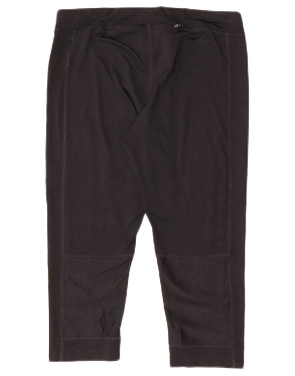 Nike Womens Dri Fit Capri Leggings UK 10 Small Black Polyester Sports