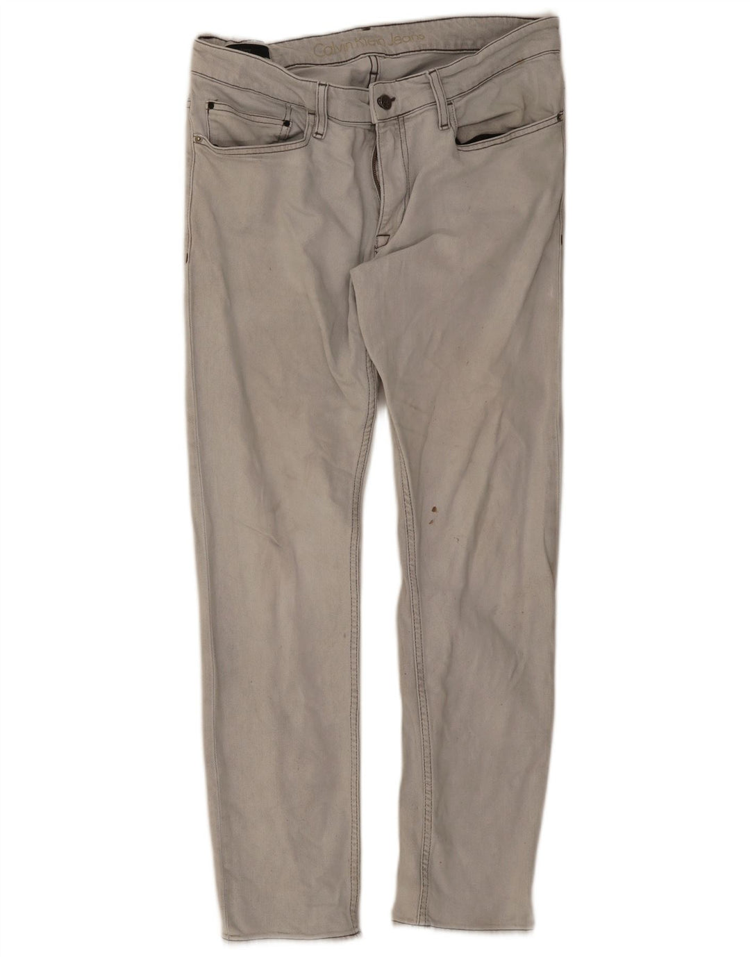 Calvin Klein Mens Slim Jeans W36 L32 Grey Cotton
