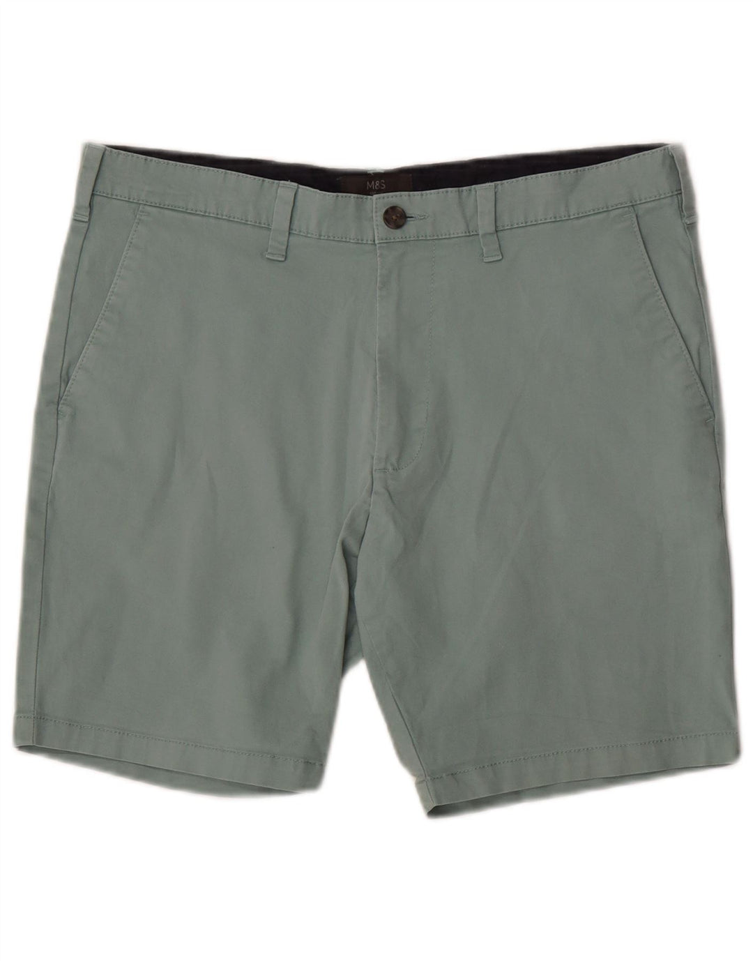 Marks & Spencer Mens Chino Shorts W34 Large Green Cotton