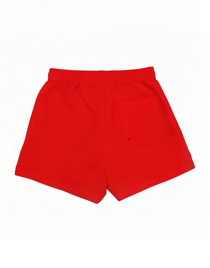 Calvin Klein Mens Graphic Swimming Shorts Small Red Colourblock Polyester