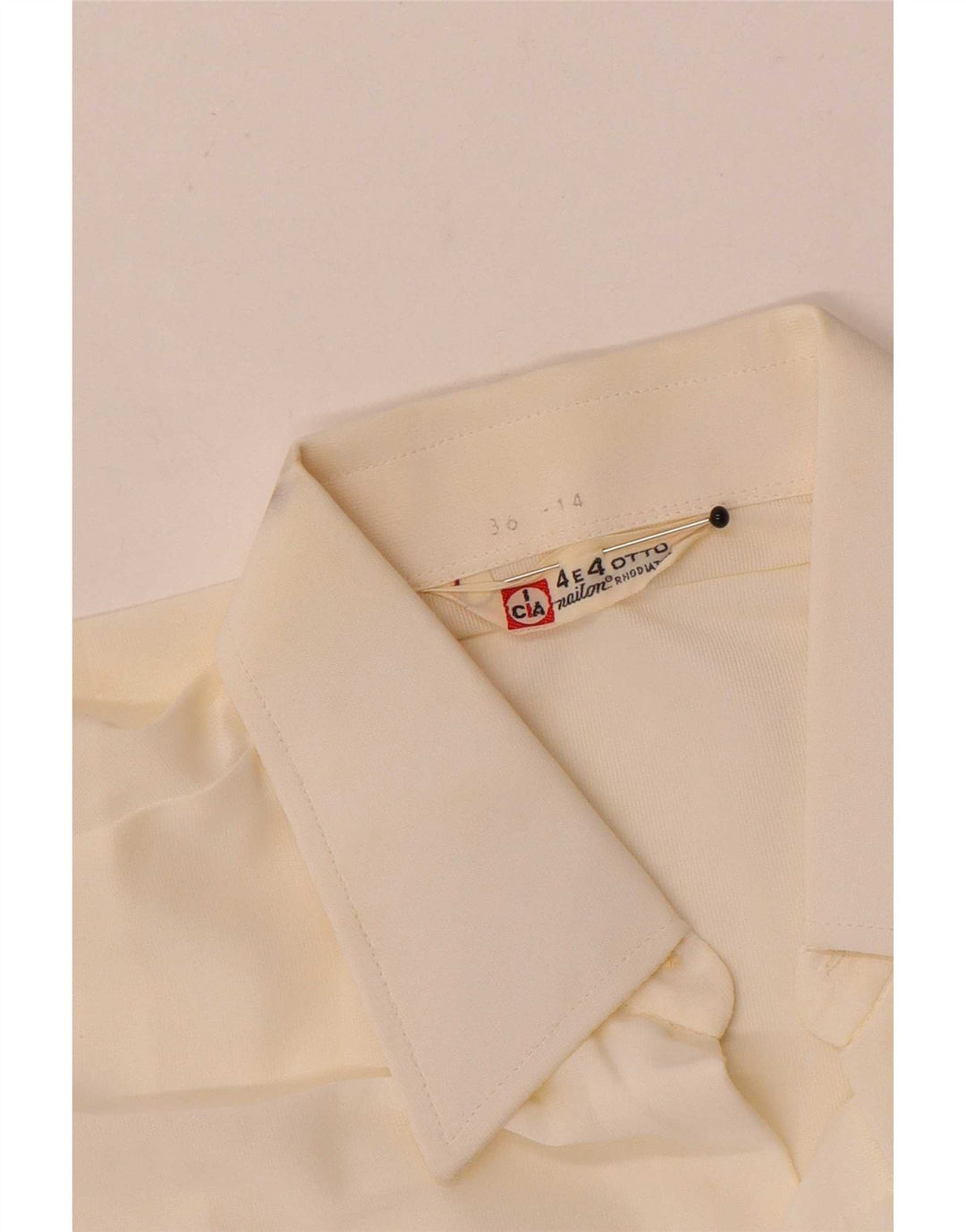 Vintage Mens Shirt Size 36 14 Small White Nylon