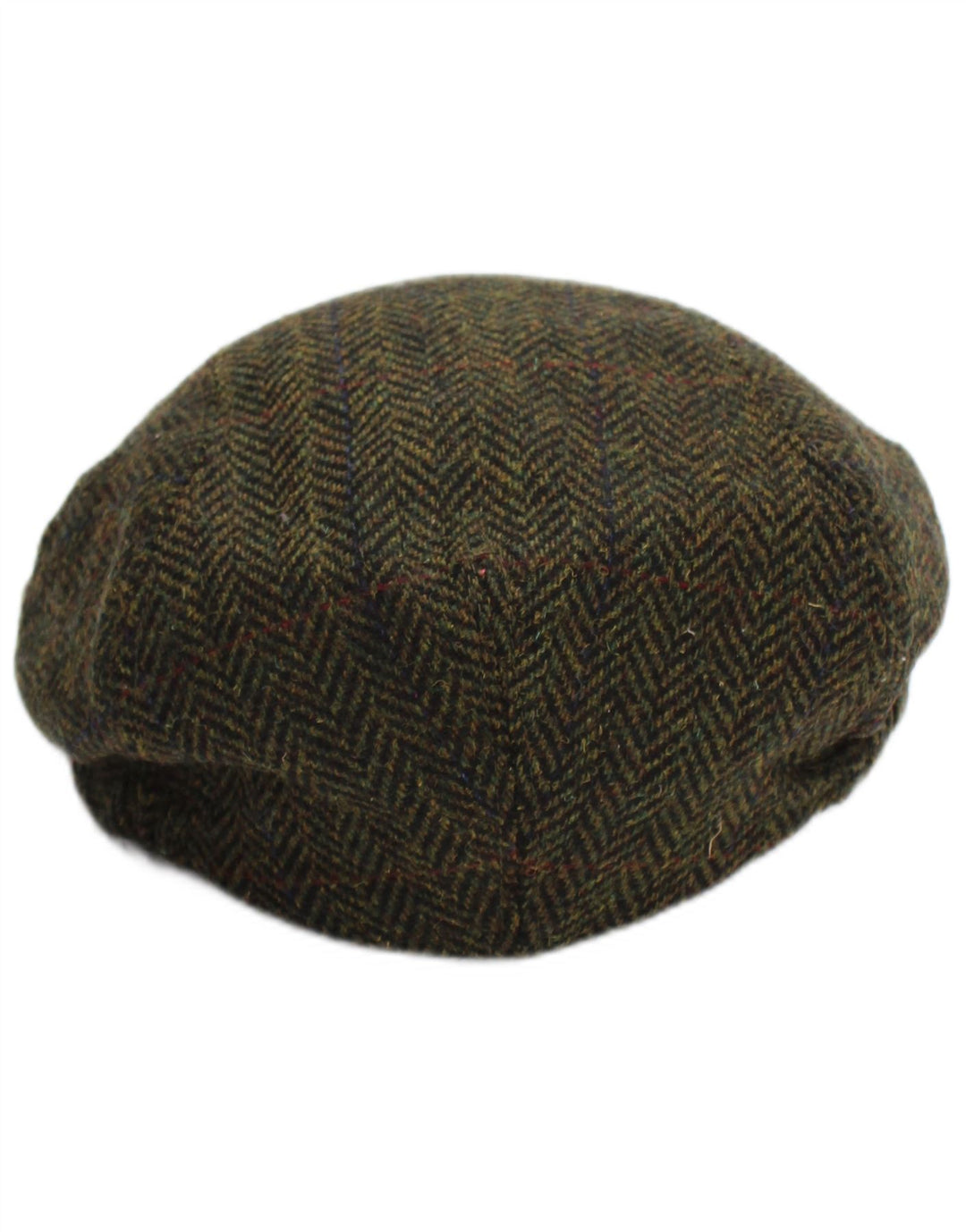 Mucros Weavers Mens Flat Cap Medium Khaki Herringbone Wool Classic