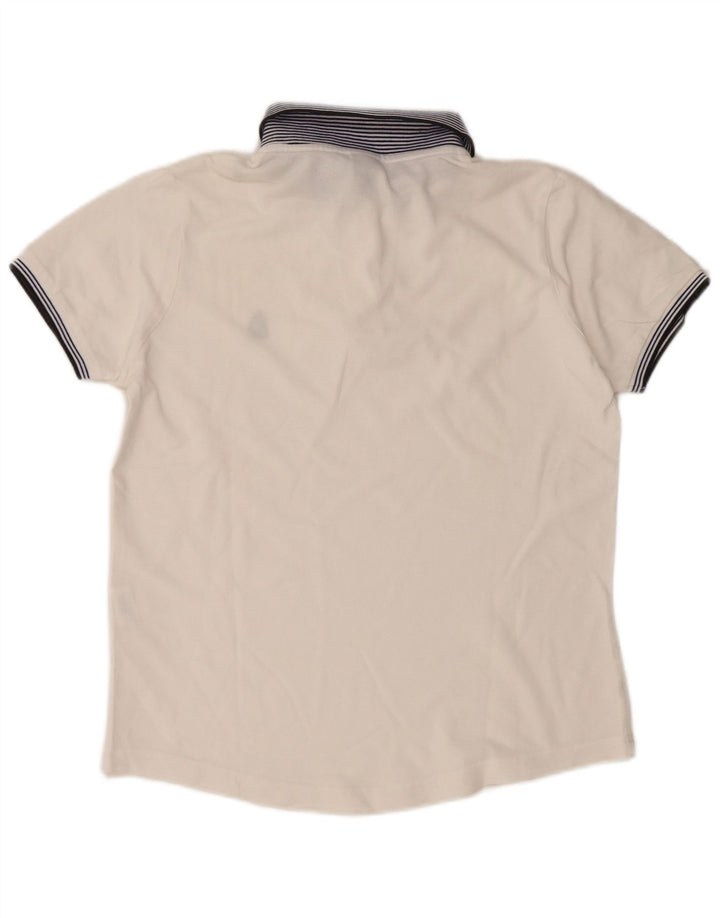 MARINA YACHTING Womens Polo Shirt UK 16 Large White Colourblock Cotton