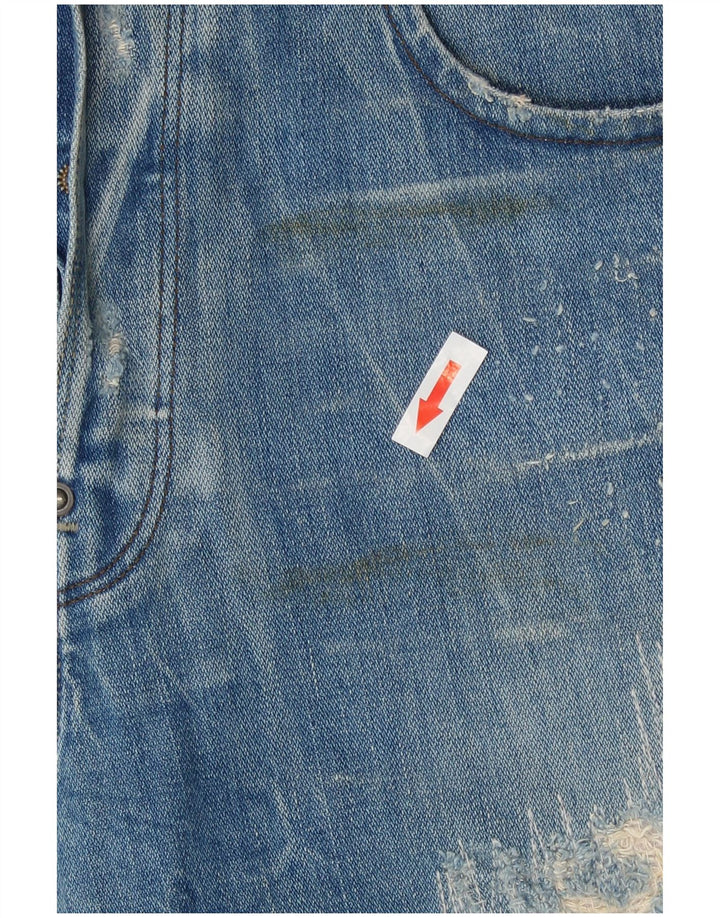 G-Star Mens Denim Shorts W32 Medium Blue Flecked Cotton