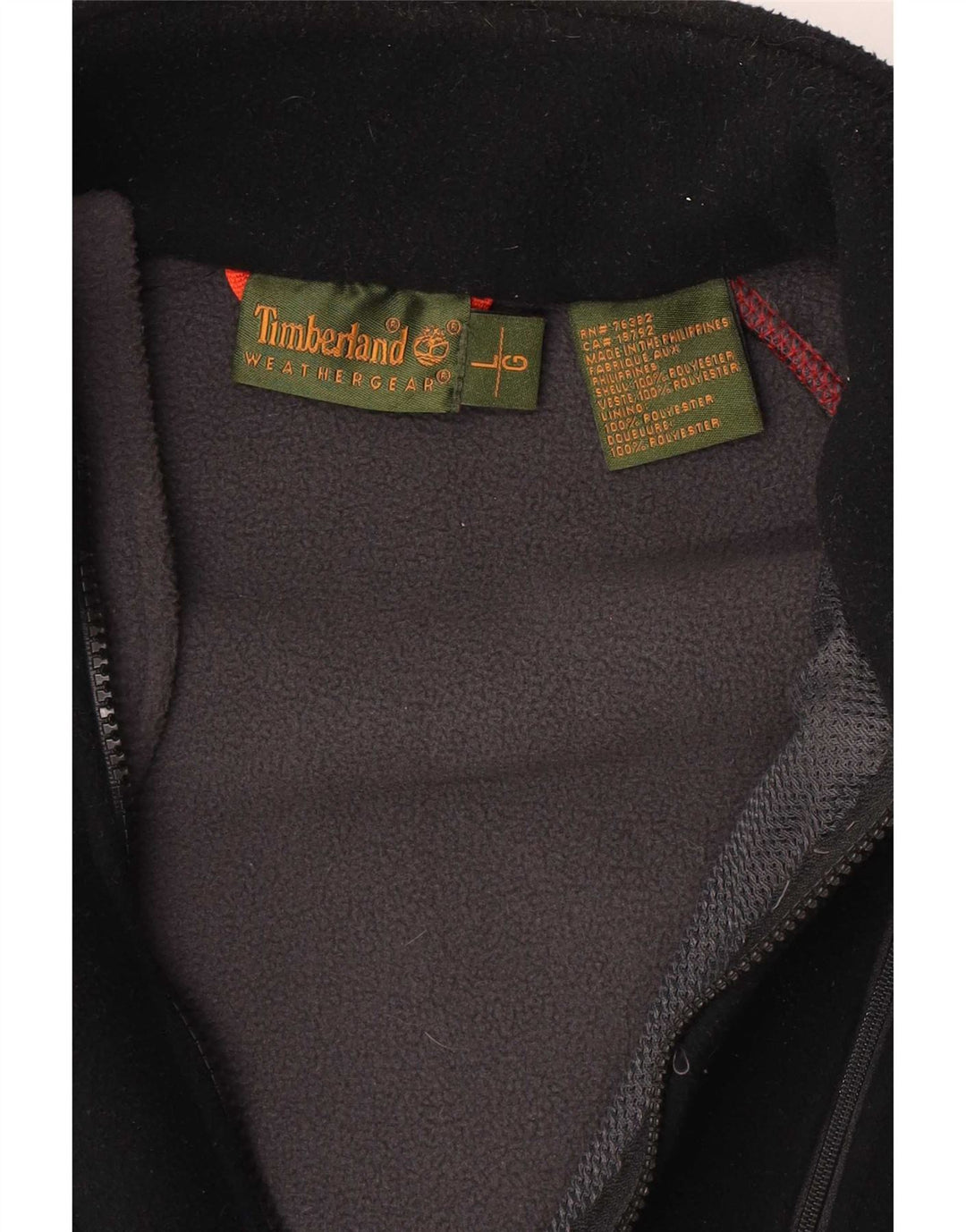 Timberland Mens Fleece Jacket UK 40 Large Black Polyester