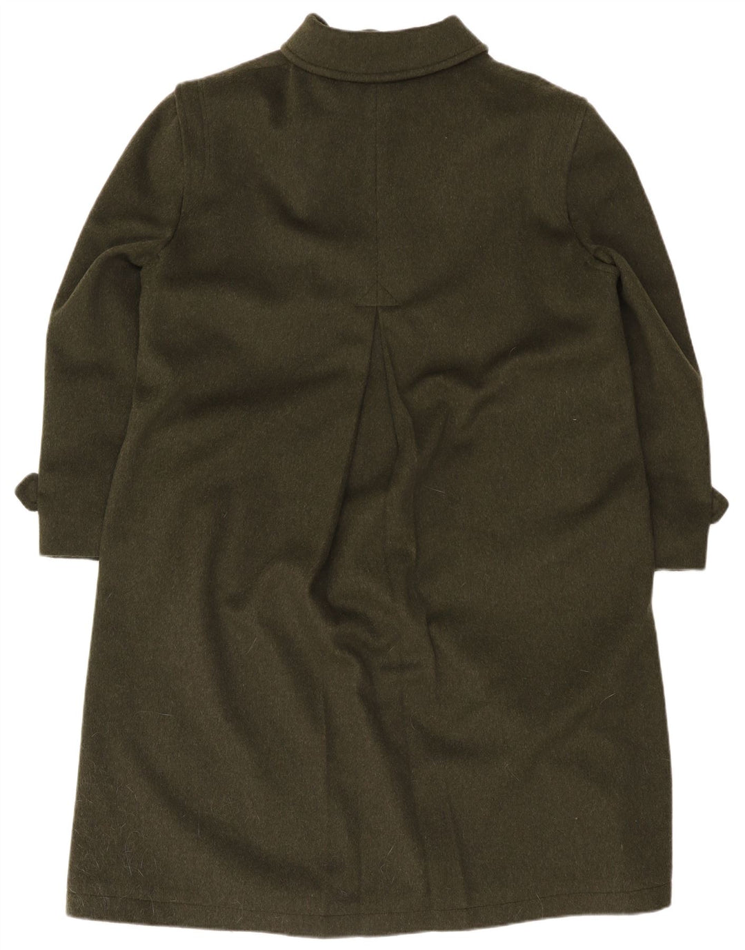 Loden Mens Loose Fit Overcoat EU 48 Medium Green Wool