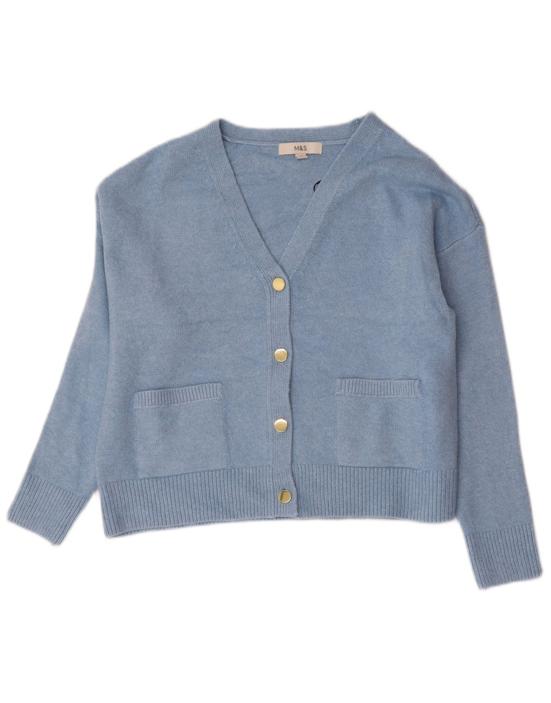 Marks & Spencer Womens Oversized Cardigan Sweater UK 10 Small Blue