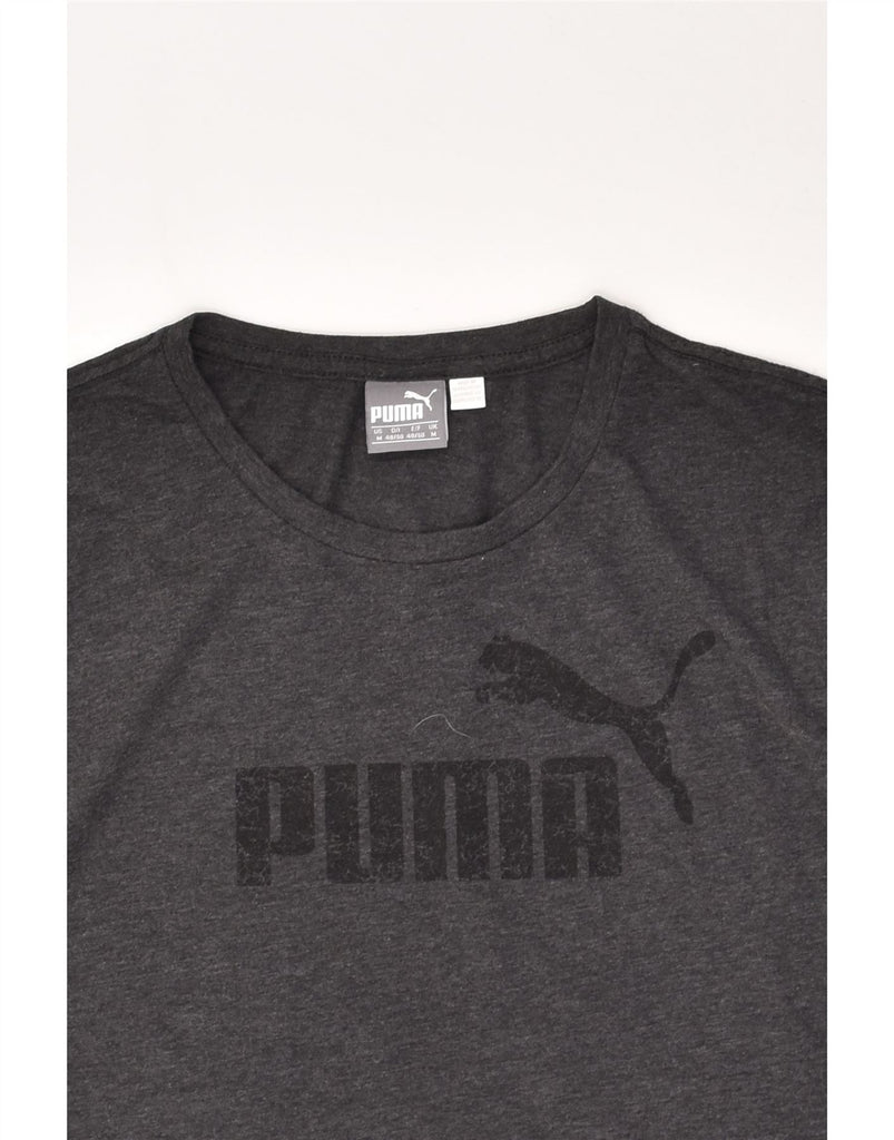 PUMA Mens Graphic T-Shirt Top Medium Grey Cotton | Vintage Puma | Thrift | Second-Hand Puma | Used Clothing | Messina Hembry 