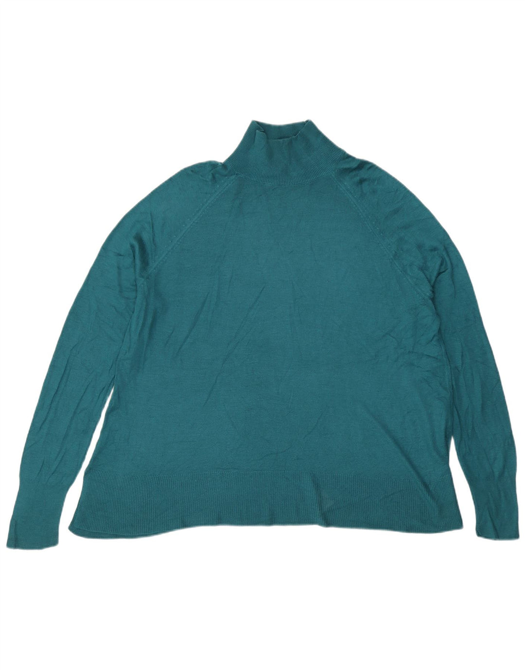 Zara Womens Turtle Neck Jumper Sweater UK 14 Medium Green Viscose