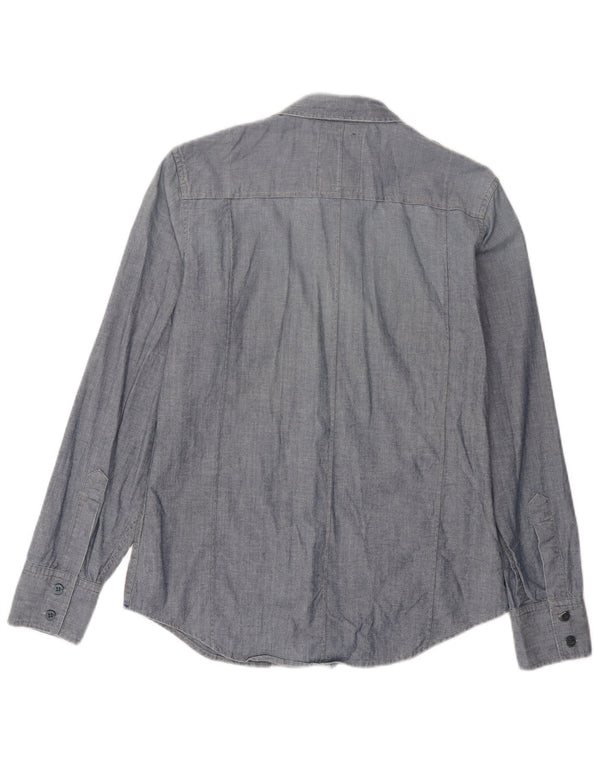 G-Star Mens 3301 Military Shirt Medium Blue Cotton