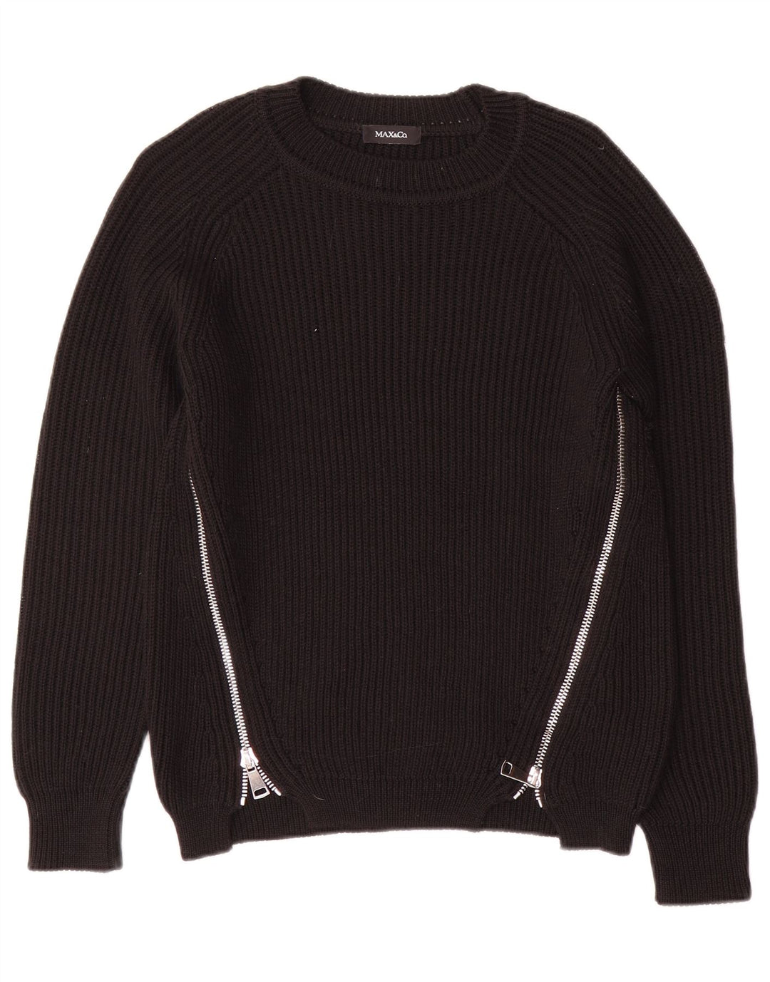 Max & Co. Womens Boat Neck Jumper Sweater UK 14 Medium Black