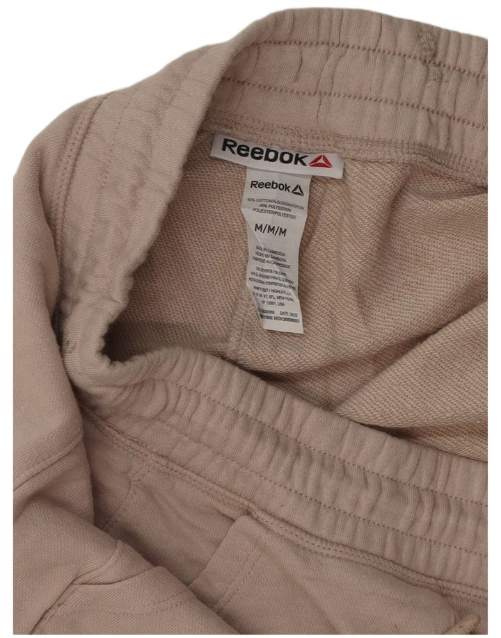 Reebok Womens Sport Shorts UK 14 Medium Beige Cotton