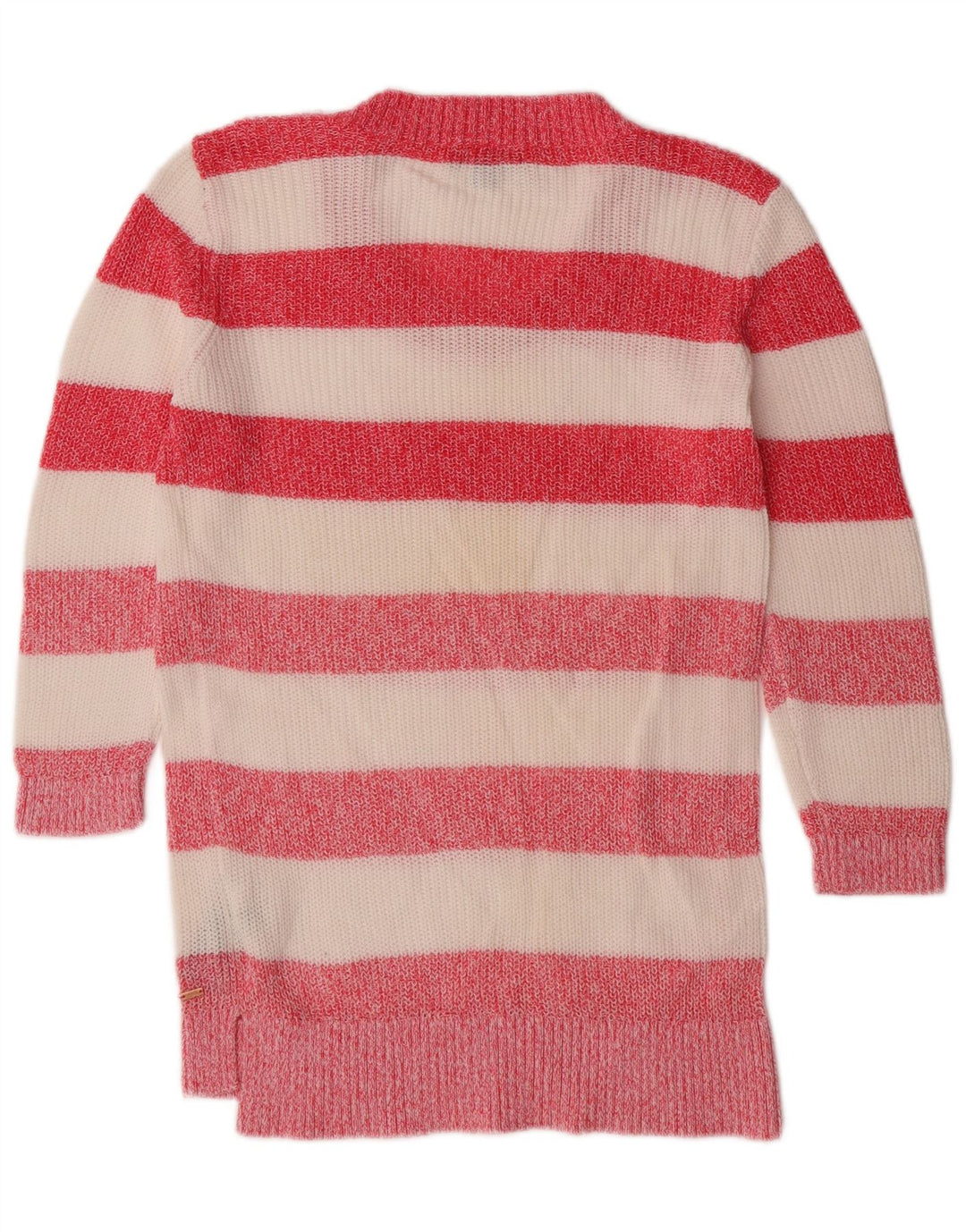 TOMMY HILFIGER Womens Boat Neck Jumper Sweater UK 10 Small Pink Striped