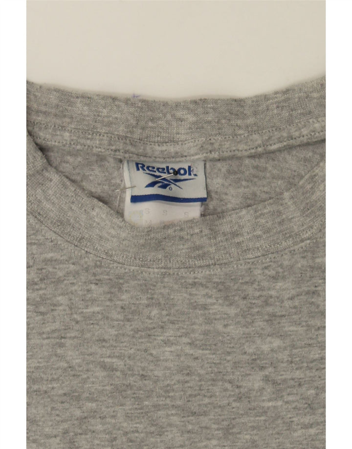 REEBOK Womens Oversized T-Shirt Top UK 10 Small Grey Flecked Cotton Vintage Reebok and Second-Hand Reebok from Messina Hembry 