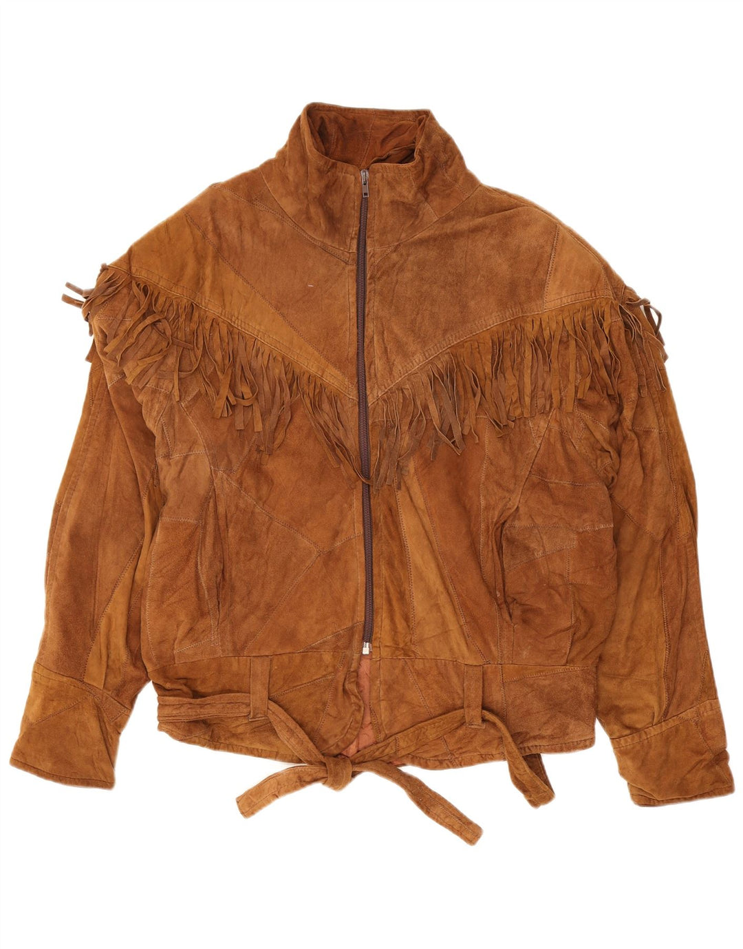 Vintage Womens Western Suede Jacket UK 14 Medium Brown