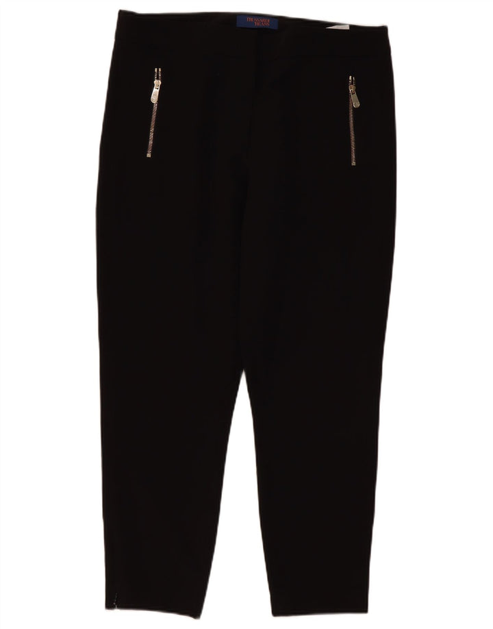 Trussardi Womens Slim Casual Trousers IT 46 Large W36 L27 Black Polyester