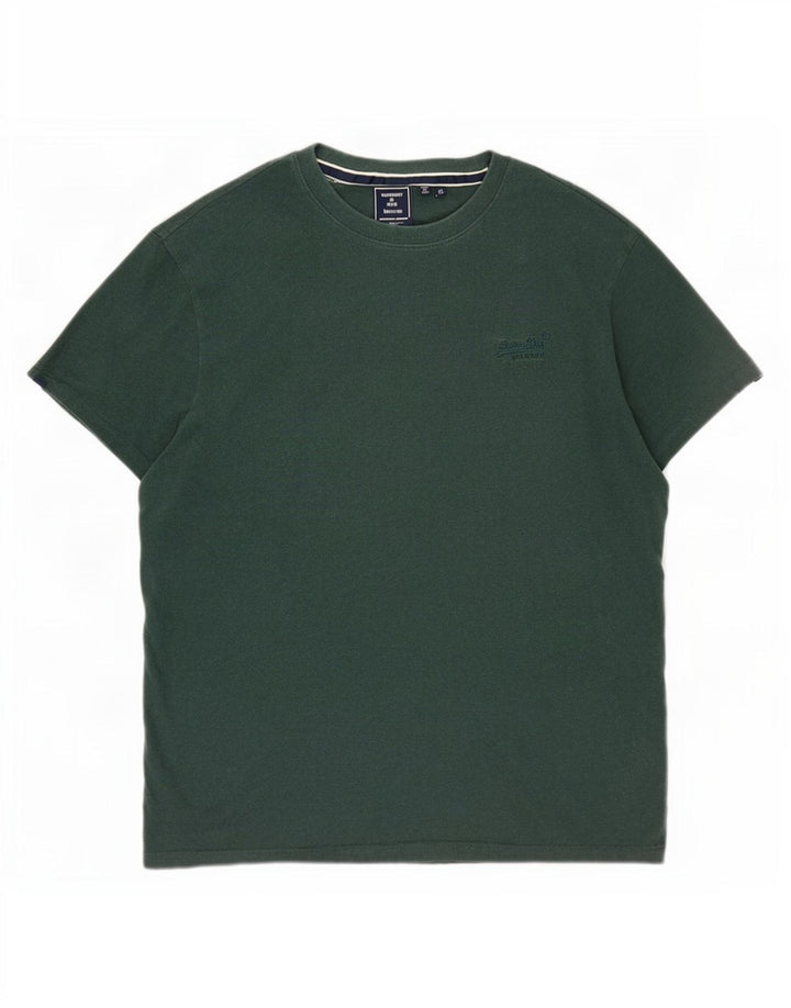 Superdry Mens T-Shirt Top XL Green Cotton