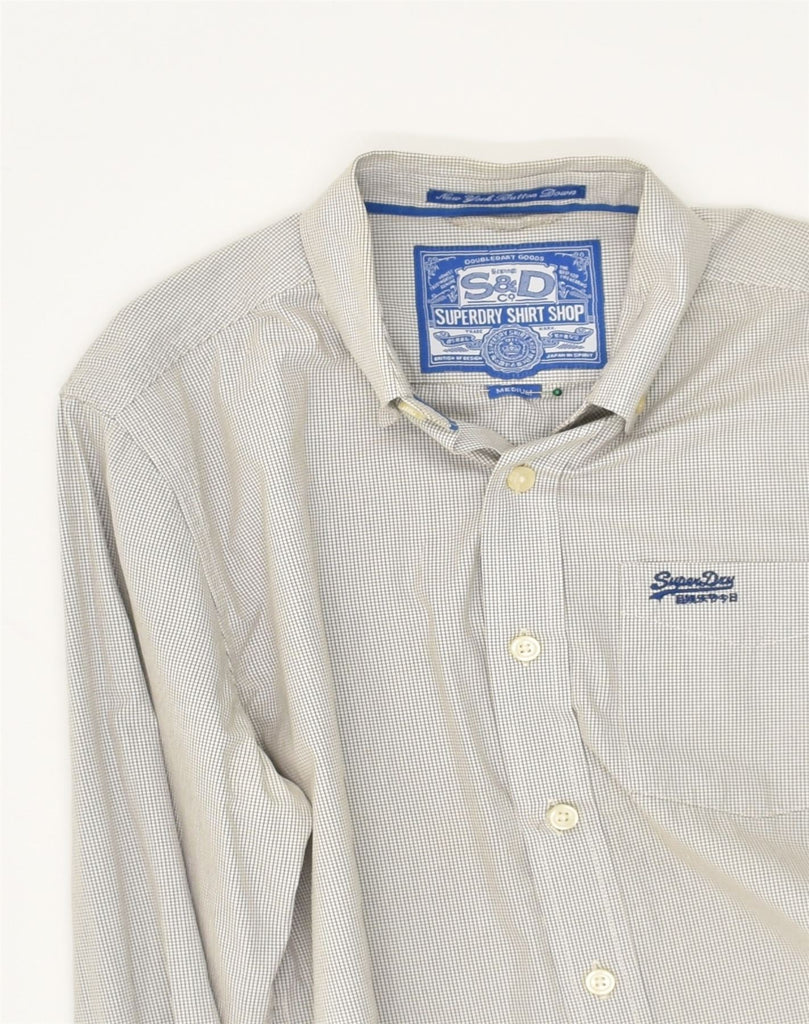 SUPERDRY Mens Shirt Medium Grey Check Cotton | Vintage Superdry | Thrift | Second-Hand Superdry | Used Clothing | Messina Hembry 