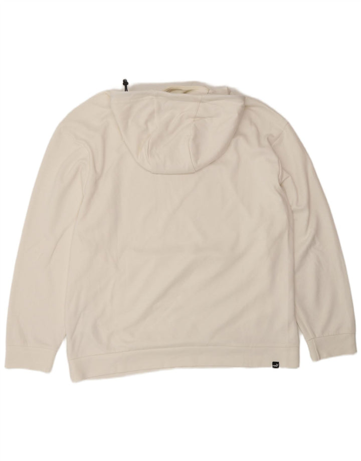 Puma Mens Hoodie Jumper Large White Cotton