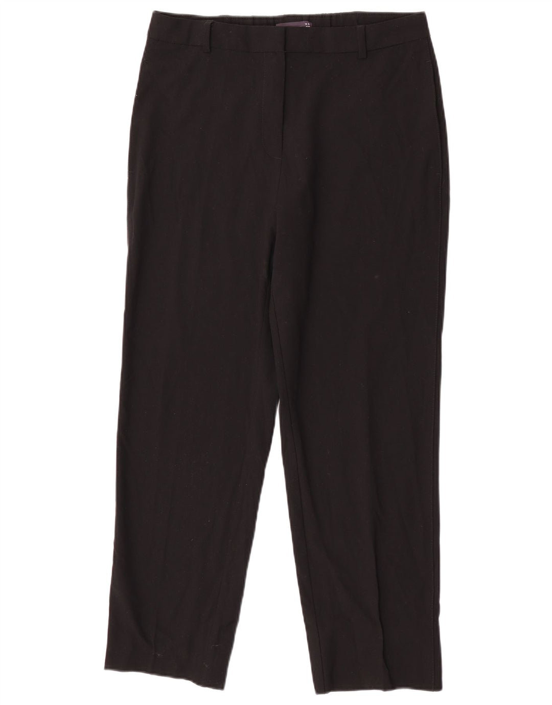 Marks & Spencer Womens Straight Suit Trousers UK 12 Medium W30 L26 Black