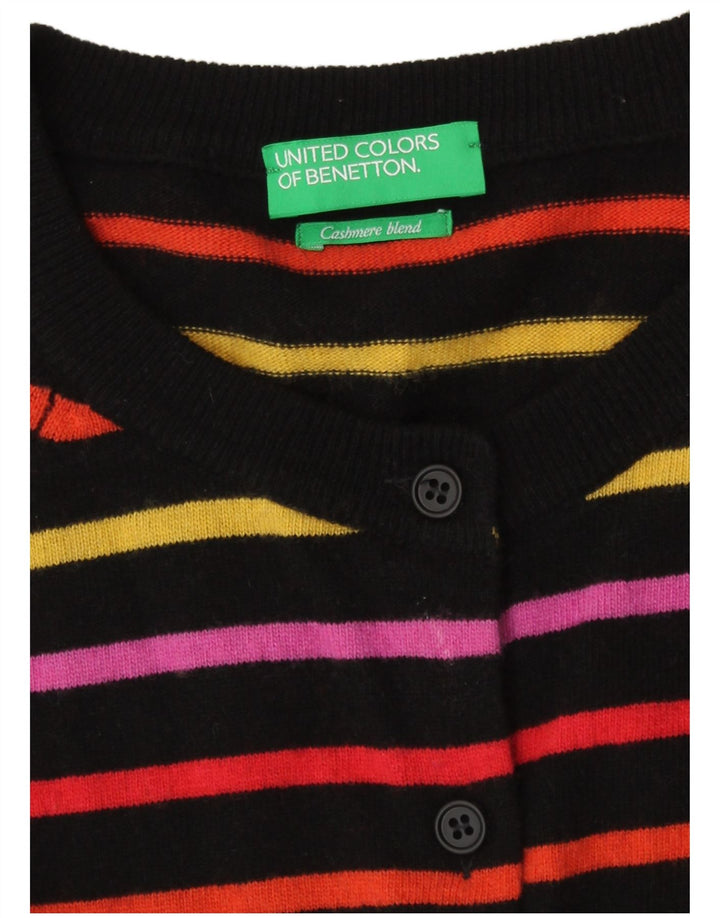 Benetton Womens Cardigan Sweater UK 14 Medium Multicoloured Striped