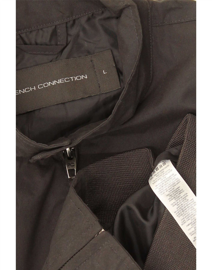 French Connection Mens Bomber Jacket UK 40 Large Grey Polyester