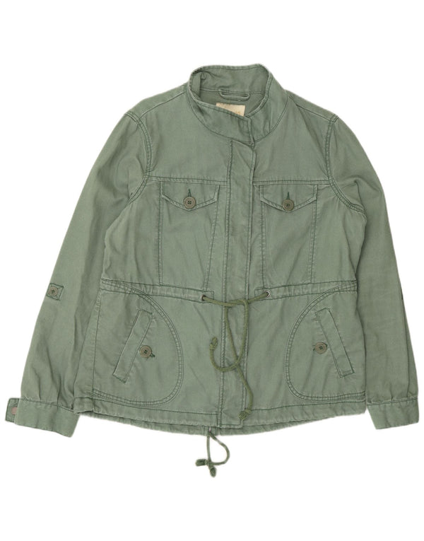 MONSOON Womens Utility Jacket UK 16 Large  Green Ramie