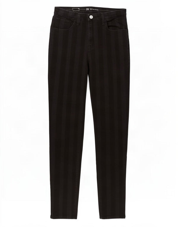 Levi's Womens High Rise Skinny Jeans W28 L30 Black Striped Cotton