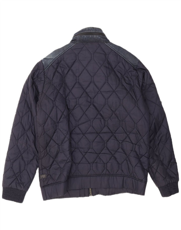 G-Star Mens Quilted Jacket UK 42 XL Navy Blue Polyester