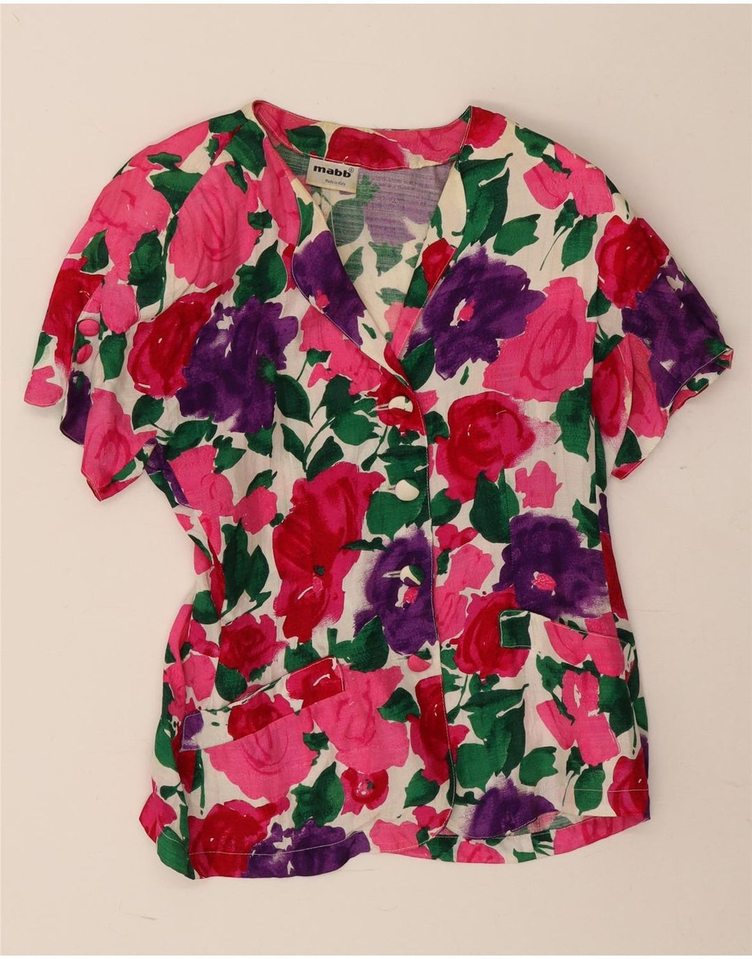 mabb Womens 4 Button Blazer Jacket IT 42 Medium Multicoloured Floral