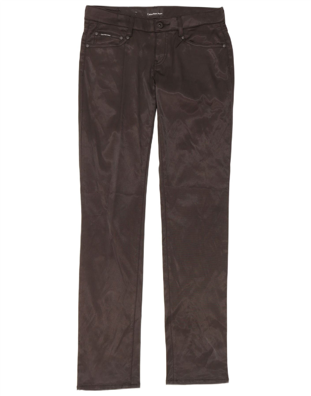 CALVIN KLEIN Womens Slim Casual Trousers W29 L34 Black Polyester