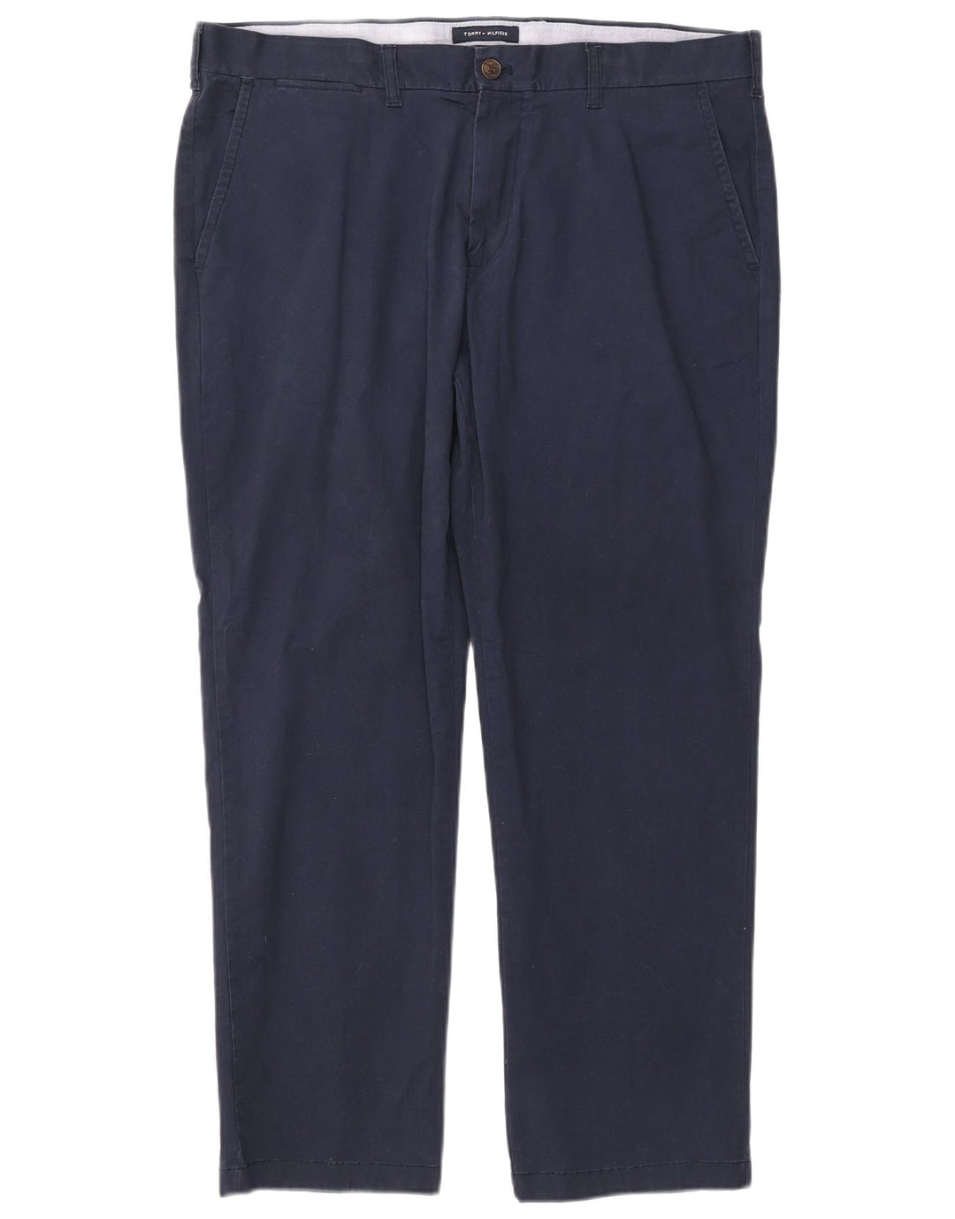 TOMMY HILFIGER Mens Custom Fit Chino Trousers W38 L30 Navy Blue Cotton