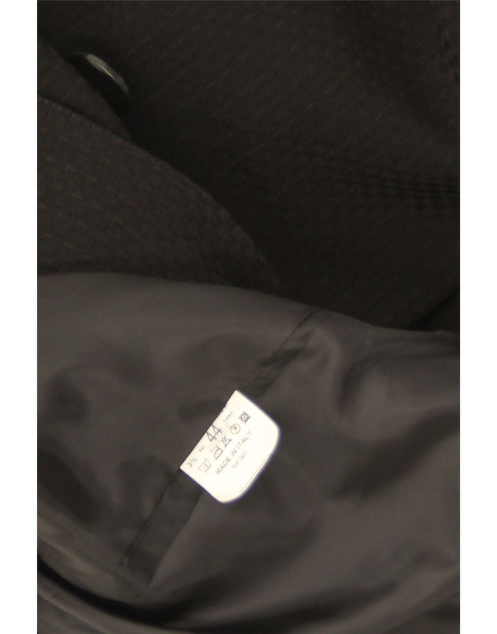 Vintage Womens Pea Coat IT 44 Medium Black Pinstripe Polyester